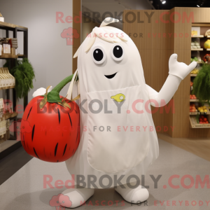 White Tomato mascot costume...