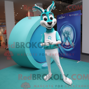 Cyan Gazelle Maskottchen...