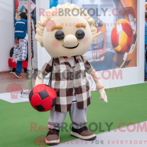 Beige Soccer Ball mascot...