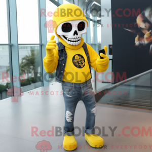 Máscara de caveira amarela...