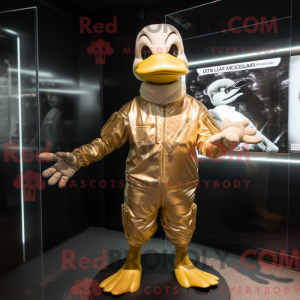 Gold Goose maskot kostume...