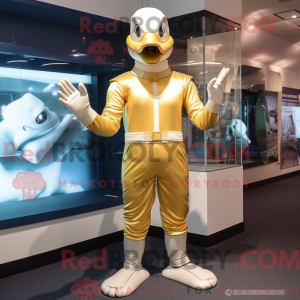 Gold Goose maskot kostume...