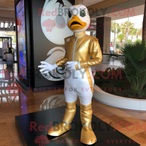 Gold Goose mascot costume...