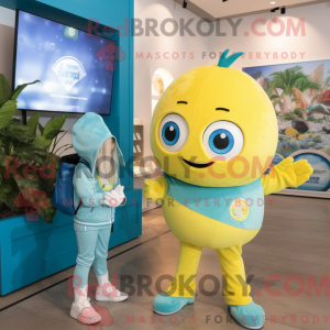 Cyan Lemon maskot kostume...