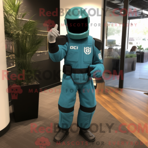 Teal Gi Joe mascot costume...