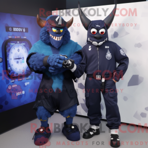 Navy Demon mascot costume...