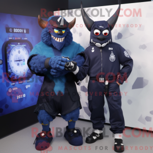 Navy Demon maskot kostume...