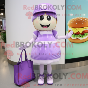 Lavender Hamburger mascot...