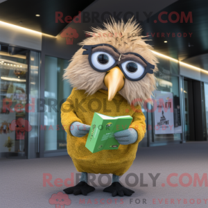 Guld Kiwi maskot kostume...