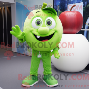 Lime Green Apple mascot...