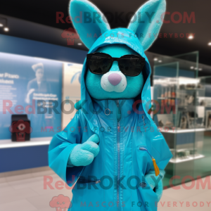 Turquoise Rabbit mascot...