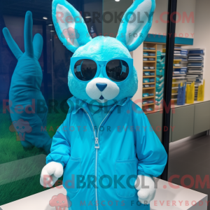 Turquoise Rabbit mascot...