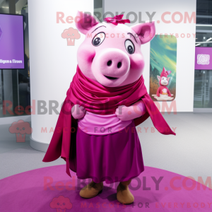 Magenta Sow Maskottchen...