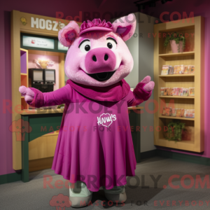 Magenta Sow Maskottchen...