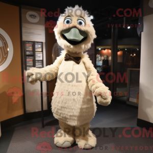 Cream Emu mascot costume...