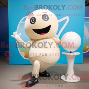 Cream Soccer Ball mascot...