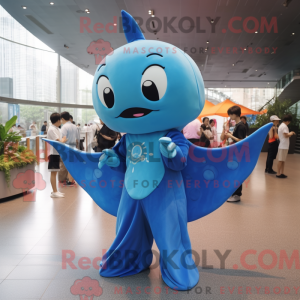 Blue Manta Ray mascot...
