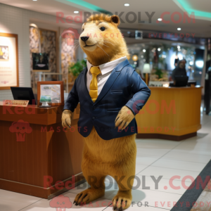 Gold Capybara mascot...