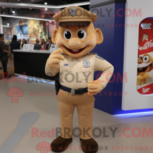 Tan Police Officer mascot...