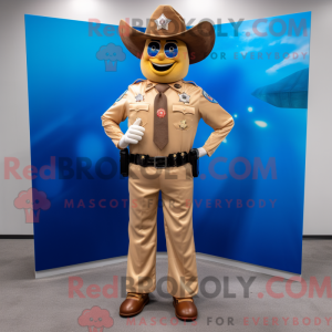 Tan Police Officer mascot...