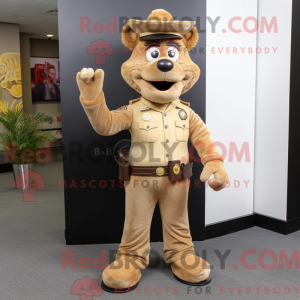 Tan Police Officer mascot...