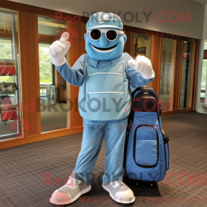 Cyan Golf Bag maskot...