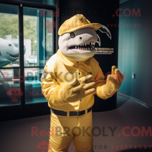 Guld Megalodon maskot...