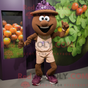 Brown Grape mascot costume...