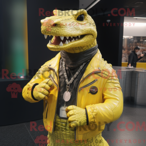 Yellow Crocodile mascot...