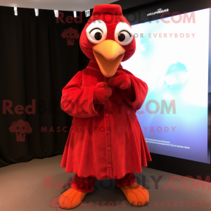 Red Gosling mascot costume...