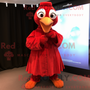 Red Gosling maskot kostume...