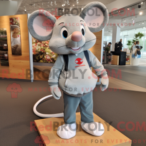 Gray Mouse mascot costume...