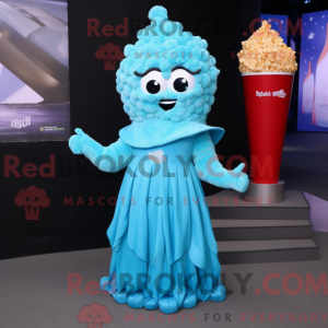 Cyan Pop Corn mascot...