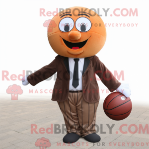 Brun Basketball Ball Maskot...