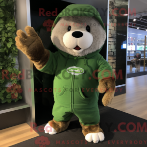 Green Beaver mascot costume...