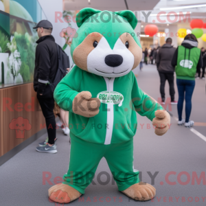 Green Beaver mascot costume...