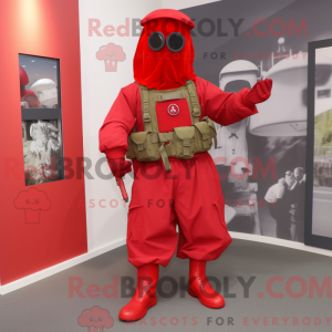 Rød Para Commando maskot...