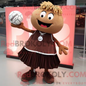 Brown Handball Ball mascot...