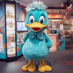 Turquoise Duck mascot...