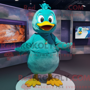 Turquoise Duck mascot...