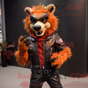 Orange Hyena mascot costume...