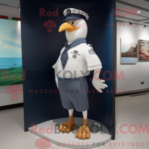 Navy Seagull mascot costume...