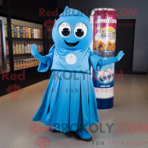Blue Soda Can maskot...