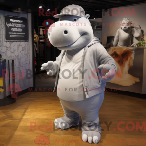 Silver Hippopotamus mascot...
