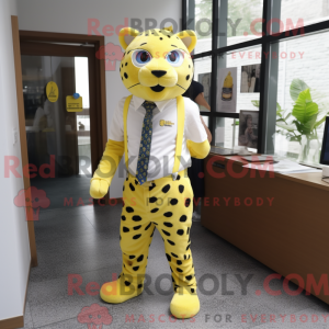 Lemon Yellow Leopard mascot...