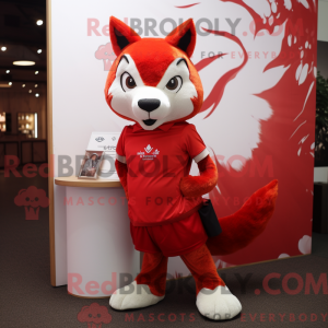 Red Lynx mascot costume...