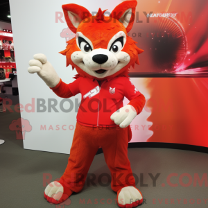 Red Lynx maskot kostume...