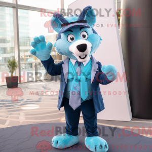 Cyan Say Wolf mascot...