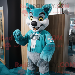 Cyan Say Wolf mascot...