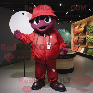 Red Plum mascot costume...